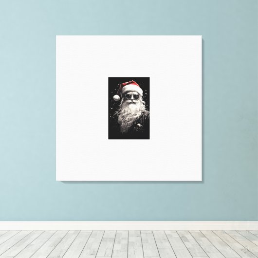 "Cool Santa" uitgerekt canvas (Insitu (Houten vloer))