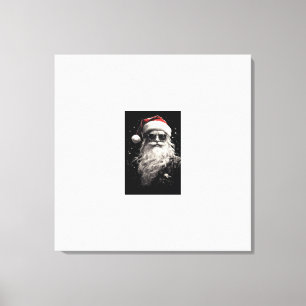 "Cool Santa" uitgerekt canvas Afdruk