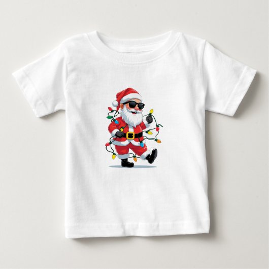 Cool Santa with Christmas Lights – Modern Festive (Voorkant)