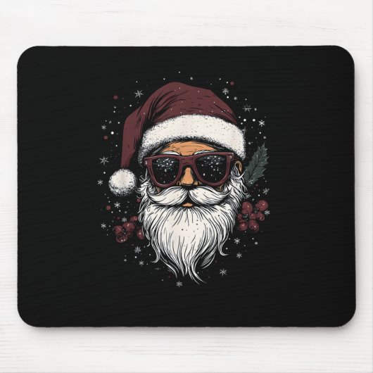 Cool Santa with Sunglasses Christmas Muismat (Voorkant)