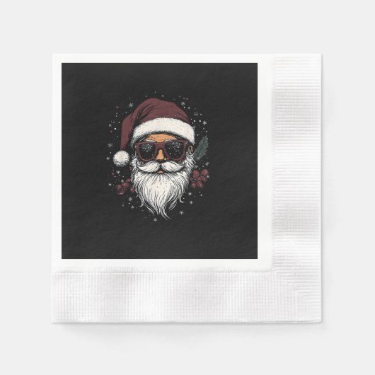 Cool Santa with Sunglasses Christmas Servet (Voorkant)