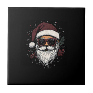 Cool Santa with Sunglasses Christmas Tegeltje