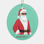Cool Santa with Sunglasses  Ho Ho Ho Christmas Keramisch Ornament (Links)