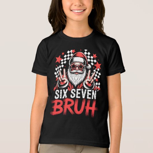 Cool Santa with sunglasses - Six Seven BRUH Tri-Blend Shirt (Voorkant)