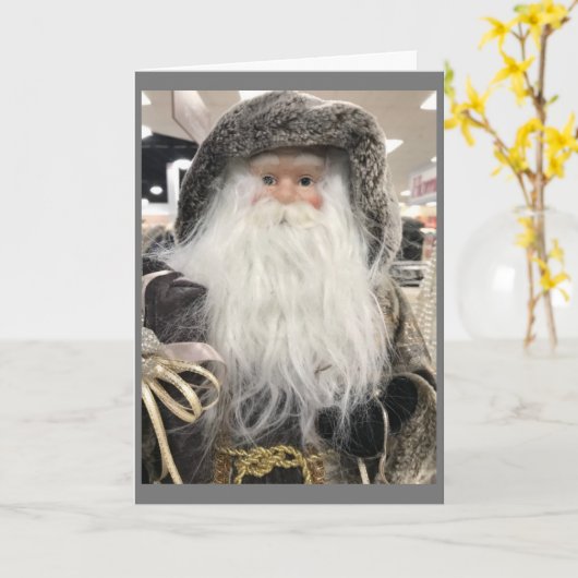 **COOL SANTA ZEGT MERRRRRY CHRISTMAS** KAART (Gele Bloem)