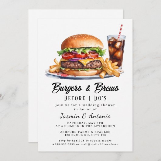 COOL Sap en Burgers Uitnodiging (Voorkant / Achterkant)