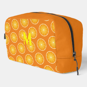 Cool sappige sinaasappel gele fruitsneden Monogram Toilettasje