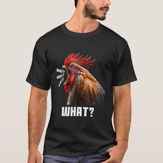 Cool Sarcastic Angry Rooster Schreeuwen Graphic De T-shirt (Voorkant)