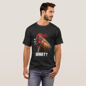 Cool Sarcastic Angry Rooster Schreeuwen Graphic De T-shirt (Voorkant volledig)