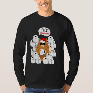 Cool Sarcastic Cat in Santa S Pet met toiletpapier T-shirt