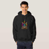 Cool Sarcastic Chill Out Unicorn Rainbow Cat Graph Hoodie (Voorkant volledig)