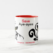 Cool -Save AYE-AYES -Bedreigde dier grafiek - Tweekleurige Koffiemok (Center)