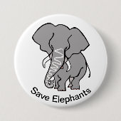 Cool Save Elephants - Bedreigde dieren grafiek Ronde Button 7,6 Cm (Voorkant)