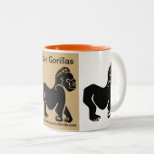 Cool Save GORILLAS - Bedreigde dieren grafiek Tweekleurige Koffiemok (Voorkant rechts)