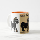 Cool Save GORILLAS - Bedreigde dieren grafiek Tweekleurige Koffiemok (Voorkant links)