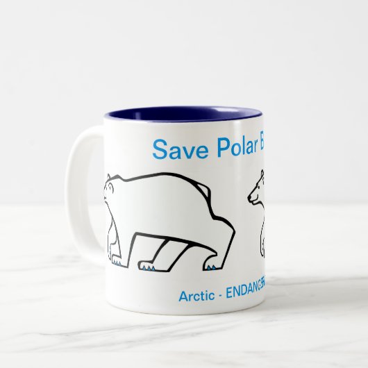 Cool Save Polar BEREN - Wildlife krijger -Arctic- Tweekleurige Koffiemok (Voorkant links)