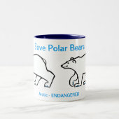 Cool Save Polar BEREN - Wildlife krijger -Arctic- Tweekleurige Koffiemok (Center)