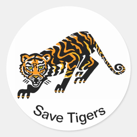 Cool Save TIGERS - Conservation-Ecology - Natuur Ronde Sticker (Voorkant)