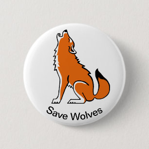 Cool Save WOLVES - Bedreigde dieren - Ronde Button 5,7 Cm