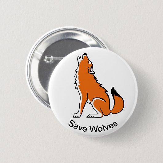 Cool Save WOLVES - Bedreigde dieren - Ronde Button 5,7 Cm (Voorkant /achterkant)