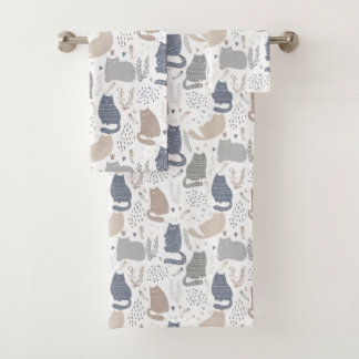 Cool Scandinavische stijl katten Bad Handdoek