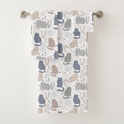 Cool Scandinavische stijl katten Bad Handdoek (Insitu)