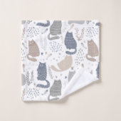 Cool Scandinavische stijl katten Bad Handdoek (Wasdoekje)