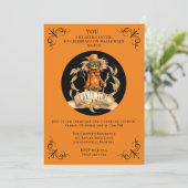 Cool Scarecrow Halloween Party Invite Kaart (Staand voorkant)