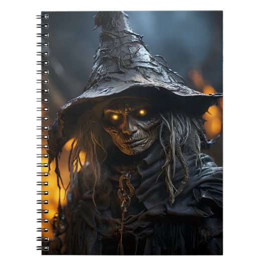 Cool Scary Halloween Witch Geweldige Illustratie Notitieboek (Voorkant)