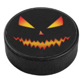 Cool scary Jack O'Lantern face Halloween Hockey Puck (3/4)