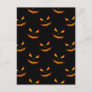 Cool scary Jack O'Lantern face Halloween patroon Briefkaart