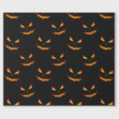 Cool scary Jack O'Lantern face Halloween patroon Cadeaupapier (Vlak)