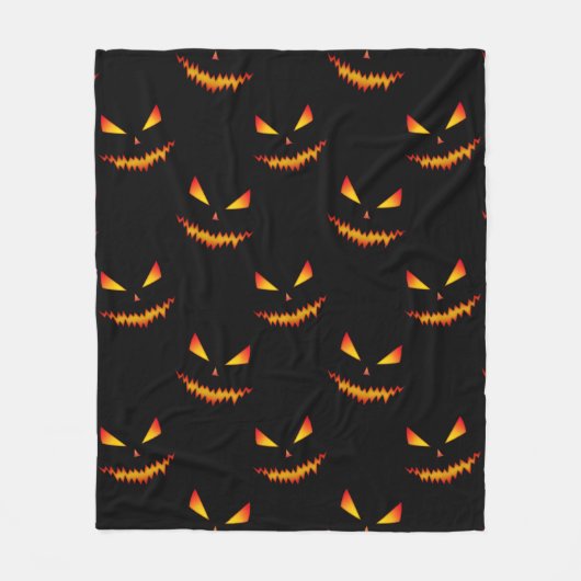 Cool scary Jack O'Lantern face Halloween patroon Fleece Deken (Voorkant)