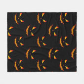Cool scary Jack O'Lantern face Halloween patroon Fleece Deken (Voorkant (Horizontaal))