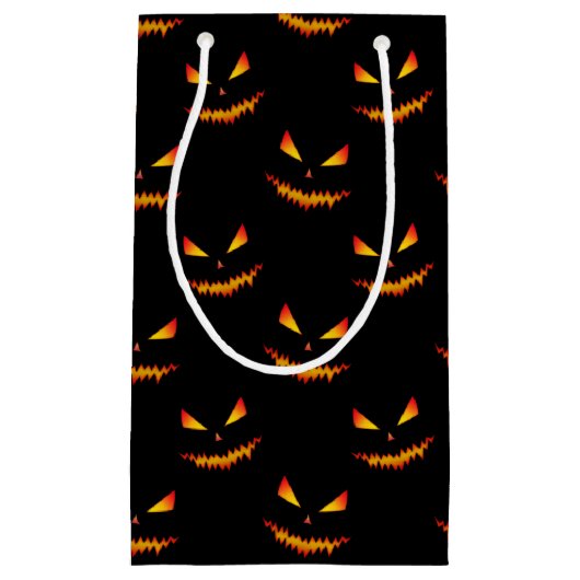 Cool scary Jack O'Lantern face Halloween patroon Klein Cadeauzakje (Voorkant)
