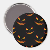 Cool scary Jack O'Lantern face Halloween patroon Magneet (Voorkant / Achterkant)