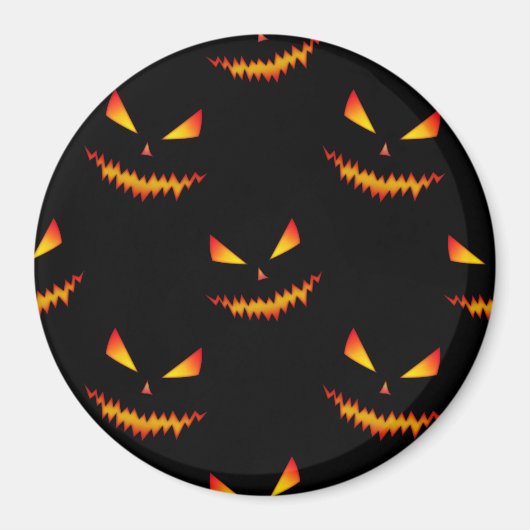 Cool scary Jack O'Lantern face Halloween patroon Magneet (Voorkant)