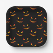 Cool scary Jack O'Lantern face Halloween patroon Papieren Bordje (Voorkant)