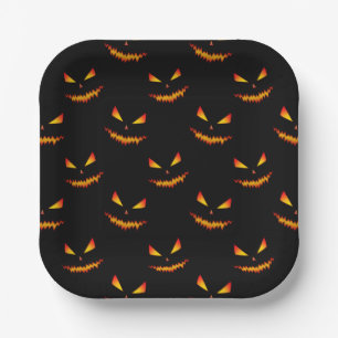 Cool scary Jack O'Lantern face Halloween patroon Papieren Bordje