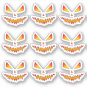 Cool scary Jack O'Lantern face Halloween patroon Sticker (Voorkant)