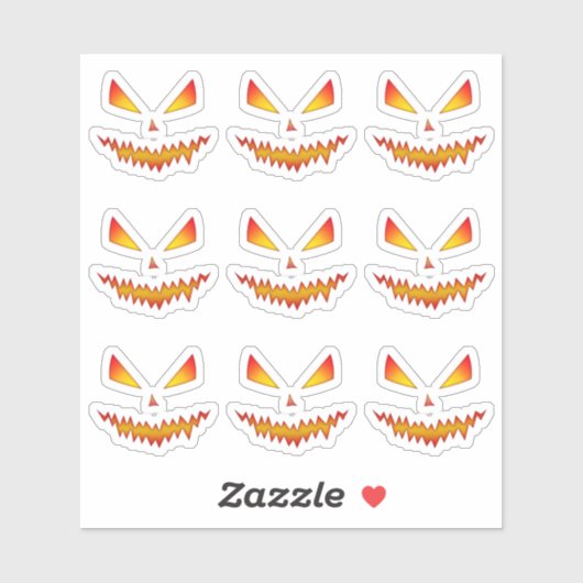 Cool scary Jack O'Lantern face Halloween patroon Sticker (Vel)