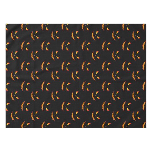Cool scary Jack O'Lantern face Halloween patroon Tafelkleed (Voorkant (Horizontaal))