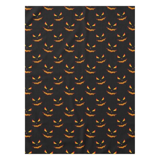 Cool scary Jack O'Lantern face Halloween patroon Tafelkleed (Voorkant)