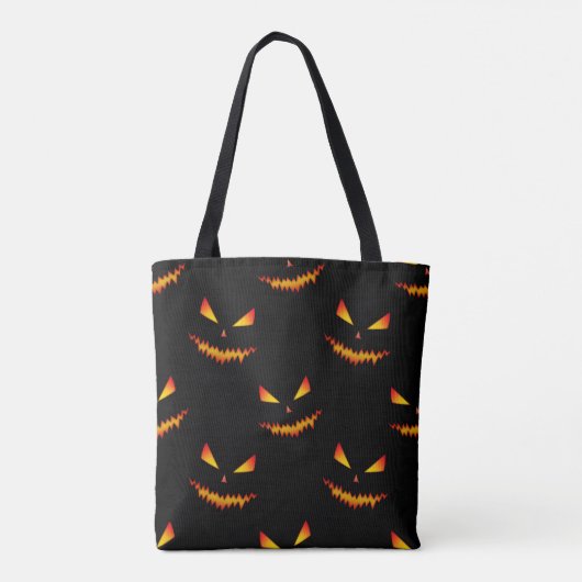 Cool scary Jack O'Lantern face Halloween patroon Tote Bag (Achterkant)