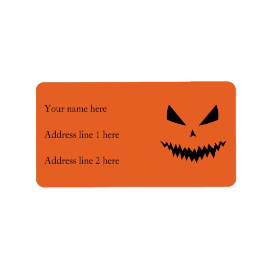Cool scary Jack O'Lantern Halloween zwart sinaasap Etiket (Voorkant)