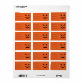 Cool scary Jack O'Lantern Halloween zwart sinaasap Etiket (Full Sheet)
