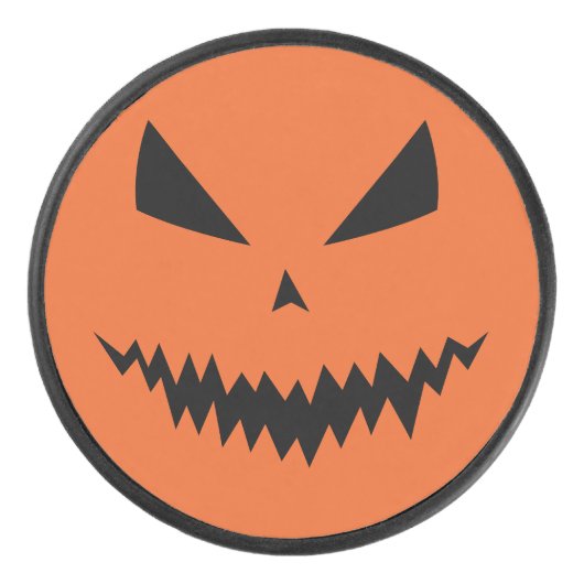 Cool scary Jack O'Lantern Halloween zwart sinaasap Hockey Puck (Voorkant)