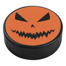 Cool scary Jack O'Lantern Halloween zwart sinaasap Hockey Puck