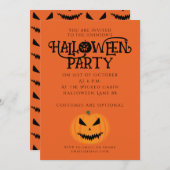 Cool scary Jack O'Lantern Halloween zwart sinaasap Kaart (Voorkant / Achterkant)