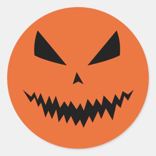 Cool scary Jack O'Lantern Halloween zwart sinaasap Ronde Sticker (Voorkant)